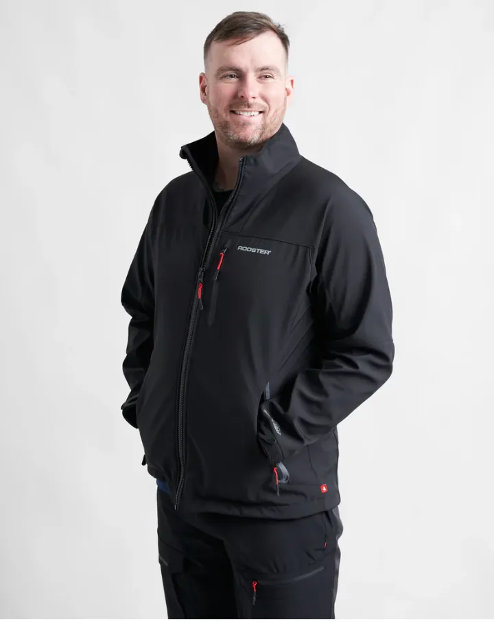 [7578] Rooster Soft Shell Jacket (XS, Black)